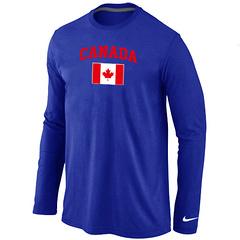 Cheap Nike 2014 Olympics Canada Flag Collection Locker Room Long Sleeve T-Shirt Blue For Sale