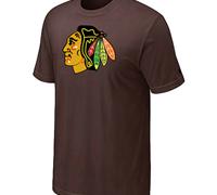 Cheap NHL Chicago Blackhawks Big & Tall Logo Brown T-Shirt For Sale