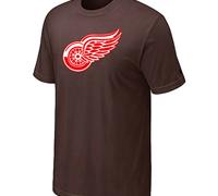 Cheap NHL Detroit Red Wings Big & Tall Logo Brown T-Shirt For Sale