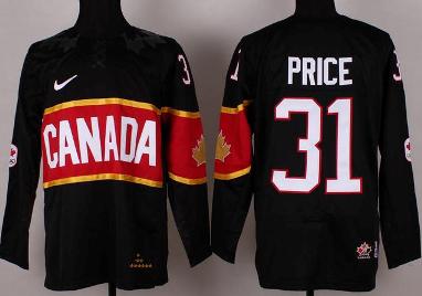 Cheap 2014 Winter Olympics Canada Team 31 Carey Price Black Hockey Jerseys For Sale