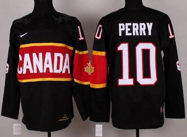 Cheap 2014 Winter Olympics Canada Team 10 Corey PERRY Black Hockey Jerseys For Sale