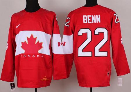 Cheap 2014 Winter Olympics Canada Team 22 Jamie Benn Red Hockey Jerseys For Sale