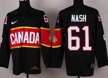 Cheap 2014 Winter Olympics Canada Team 61 Rick Nash Black Hockey Jerseys For Sale