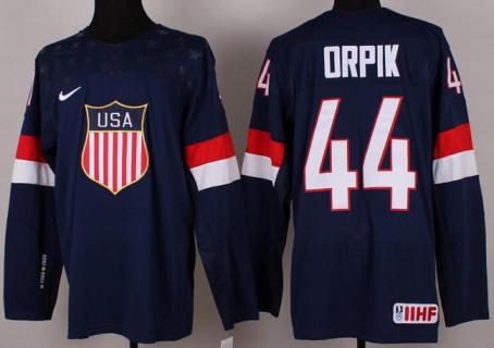 Cheap 2014 Winter Olympics USA Team 44 Brooks Orpik Blue Hockey Jerseys For Sale