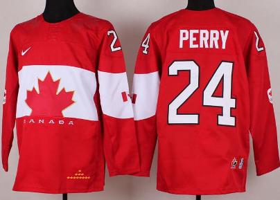 Cheap 2014 Winter Olympics Canada Team 24 Corey Perry Red Hockey Jerseys For Sale