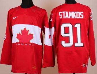 Cheap 2014 Winter Olympics Canada Team 91 Steven Stamkos Red Hockey Jerseys For Sale