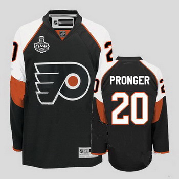 Cheap Philadelphia Flyers 20 Chris Pronger Black Jersey with Stanley Cup Finals Patch For Sale