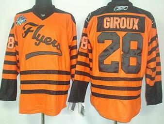 Cheap Philadelphia Flyers 28 Claude Giroux 2012 Winter Classic Orange Jerseys For Sale