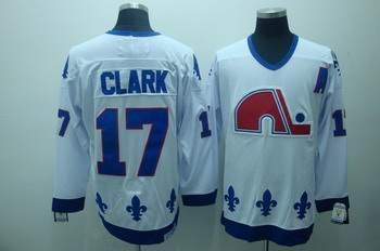 Cheap Quebec Nordiques 17 Clark White Jerseys CCM For Sale