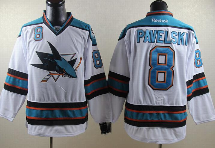 Cheap San Jose Sharks 8 Joe Pavelski White NHL Jerseys For Sale