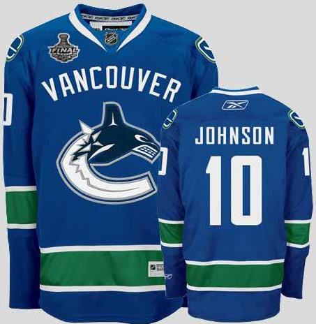 Cheap Vancouver Canucks 10 Ryan Johnson Blue 2011 Stanley Cup Jersey For Sale
