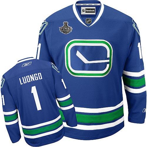 Cheap Vancouver Canucks 1 Roberto Luongo Blue 3RD 2011 Stanley Cup Jersey For Sale