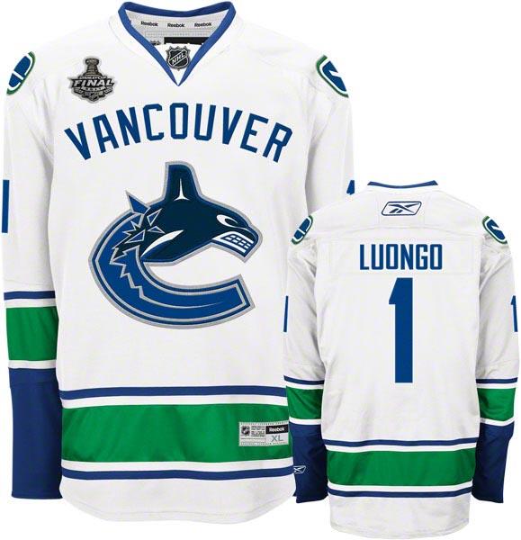 Cheap Vancouver Canucks 1 Roberto Luongo White 2011 Stanley Cup Jersey For Sale