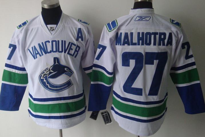 Cheap Vancouver Canucks 27 Malhotra White NHL Jersey For Sale