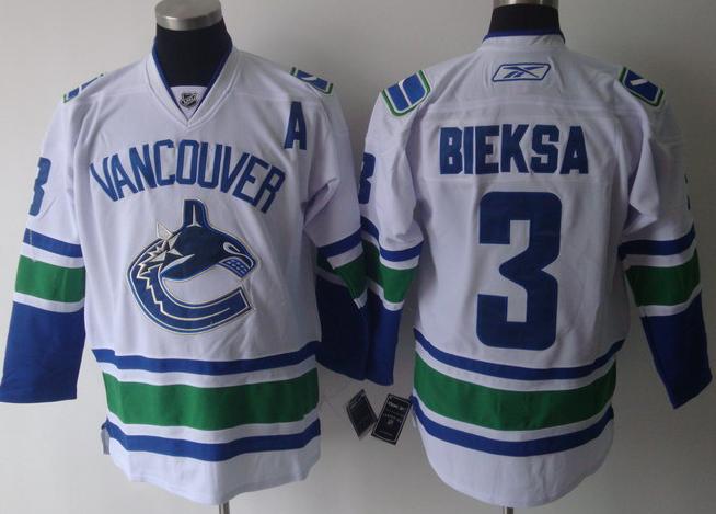 Cheap Vancouver Canucks 3 Kevin Bieksa White Jersey For Sale