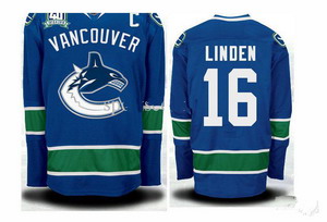 Cheap Vancouver Canucks Jersey 16 Linden Blue Ice Hockey Jerseys For Sale