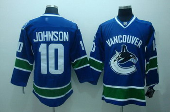 Cheap Vancouver Canucks 10 Johnson blue jersey For Sale