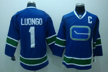 Cheap Vancouver Canucks 1 R.Luongo navy blue 3rd jerseys C patch For Sale