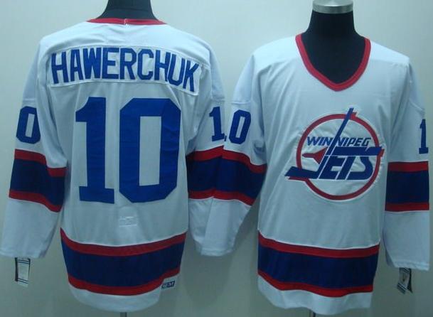 New York Jets 10 Hawerchuk White CCM Throwback Jersey