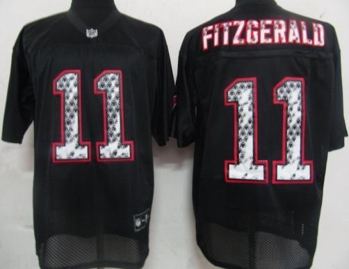 Cheap Arizona Cardicals 11 Larry Fitzgerald Black United Sideline Jerseys For Sale