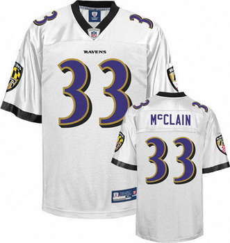 Cheap Baltimore Ravens 33 LeRon McClain White Jersey For Sale