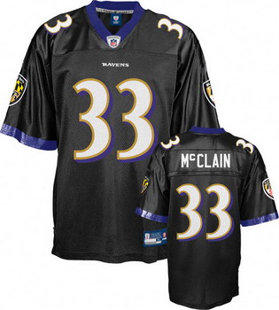 Cheap Baltimore Ravens 33 LeRon McClain Black Jersey For Sale