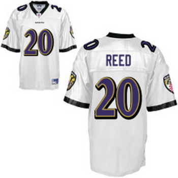 Cheap Baltimore Ravens 20 Ed Reed white jerseys from china For Sale