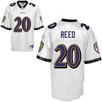 Cheap Baltimore Ravens 20 Ed Reed white Jersey For Sale
