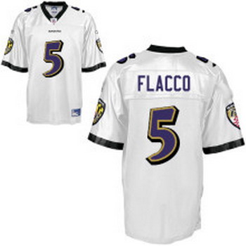 Cheap Baltimore Ravens 5 Joe Flacco White Jersey For Sale