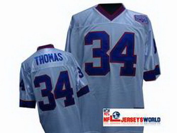 Cheap Buffalo Bills 34 Thurman Thomas Throwback white Jersye For Sale