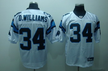 Cheap Carolina Panthers 34 D.Williams White Jerseys For Sale