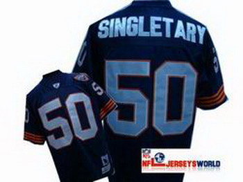 Cheap Chicago Bears 50 SINGLETARY blue thorwback Jerse For Sale