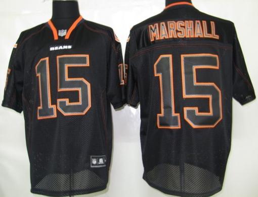 Cheap Chicago Bears 15 Marshall Lights Out BLACK Jerseys For Sale