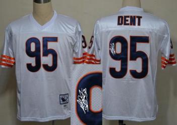 Cheap Chicago Bears 95 Richard Dent White Throwback M&N Signed NFL Jerseys For Sale