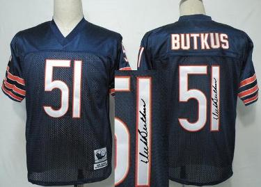 Cheap Chicago Bears 51 Dick Butkus Blue Throwback M&N Signed NFL Jerseys For Sale