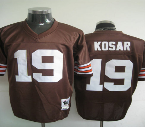 Cheap CLeveland Browns 19 Kosar brown throwback Jerseys For Sale
