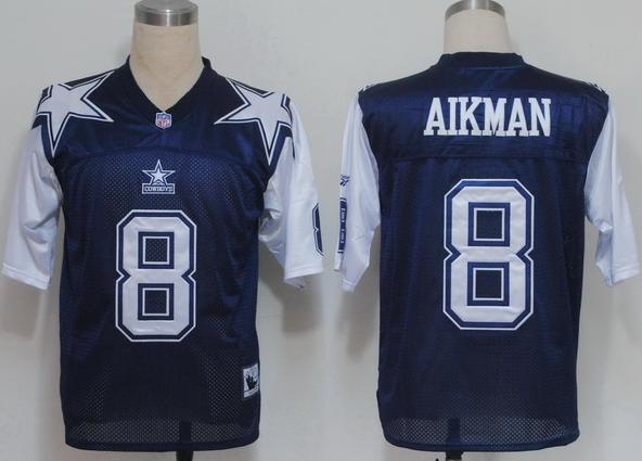 Cheap Dallas Cowboys 8 Aikman Blue Throwback NFL Jerseys For Sale