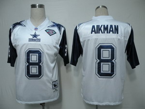 Cheap Dallas Cowboys 8 Aikman Throwback 75TH white Jerseys For Sale