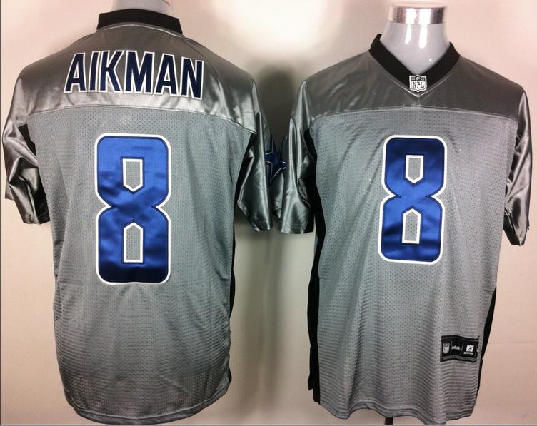 Cheap Dallas Cowboys 8 Aikman Grey Shadow NFL Jerseys For Sale