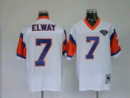 Cheap Denver Broncos 7 John Elway Throwback White Jerseys For Sale