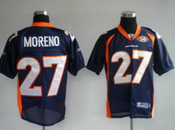 Cheap Denver Broncos 27 Knowshon Moreno blue 50th Jerseys For Sale