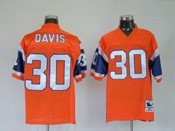 Cheap Denver Broncos 30 Terrell Davis Throwback Orange Jersey For Sale