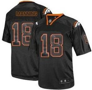 Cheap Denver Broncos 18 Manning Lights Out BLACK Jerseys For Sale