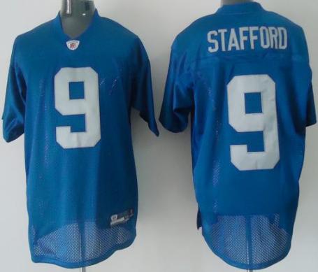 Cheap Detroit Lions 9# Stafford Blue NFL Jerseys 2011 New For Sale