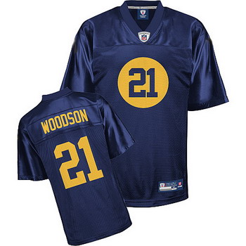 Cheap Green Bay Packers 21 Charles Woodson Blue Jersey For Sale