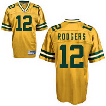 Cheap Green Bay Packers 12 Aaron Rodgers yellow Jersey For Sale