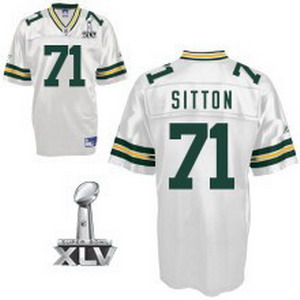 Cheap Green Bay Packers 71 Josh Sitton 2011 XLV super bowl jerseys white For Sale