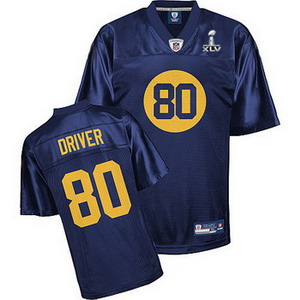 Cheap Green Bay Packers 80 Donald Driver Blue Super Bowl XLV Jerseys For Sale