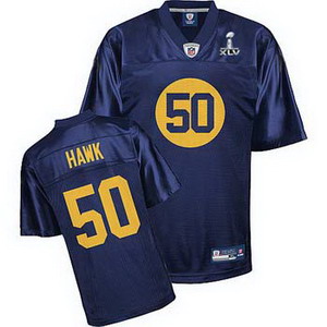 Cheap Green Bay Packers 50 A.J. Hawk Blue Super Bowl XLV Jerseys For Sale