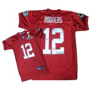 Cheap Green Bay Packers 12 Aaron Rodgers red Super Bowl XLV Jerseys For Sale